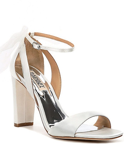 Badgley Mischka Kim Fabric Bow Back Accent Ankle Strap d'Orsay Pumps