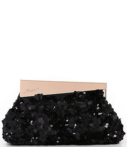 Badgley Mischka Lulu Soft Sequin Pouch Clutch