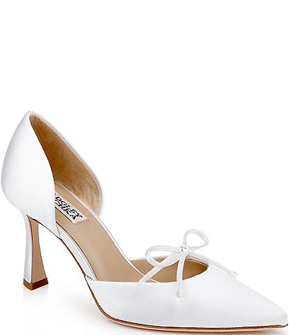 Badgley Mischka Olympic Satin d'Orsay Bow Pumps