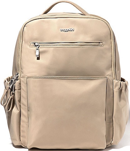 Baggallini Tribeca Expandable Laptop Silver Hardware Backpack