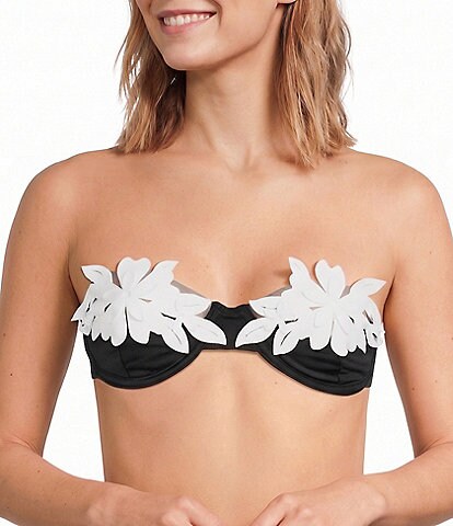 Bahia Maria Aura Laser Cut Underwire Swim Top & Solid Classic Moderate Coverage Hipster Swim Bottom