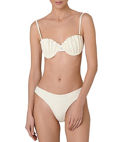 Bahia Maria La Joya Shell Underwire Bikini Swim Top & Solid Classic Moderate Coverage Hipster Swim Bottom