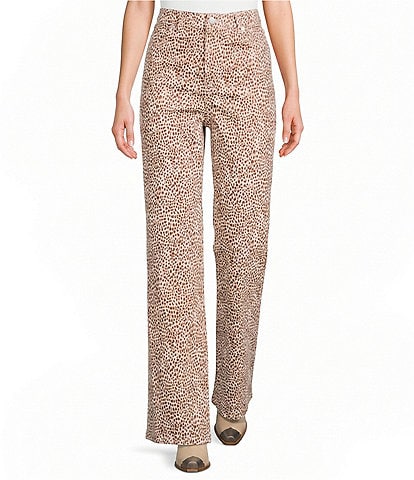 Bailey Rose Animal Print Wide Leg Jeans