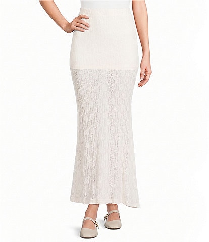 Bailey Rose Lace Back-Slit Maxi Skirt