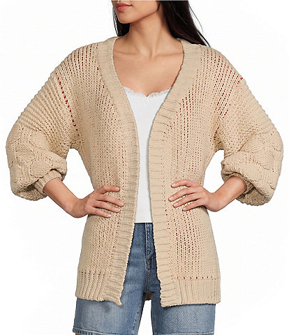 Bailey Rose Long Sleeve Oversized Lobster Cardigan