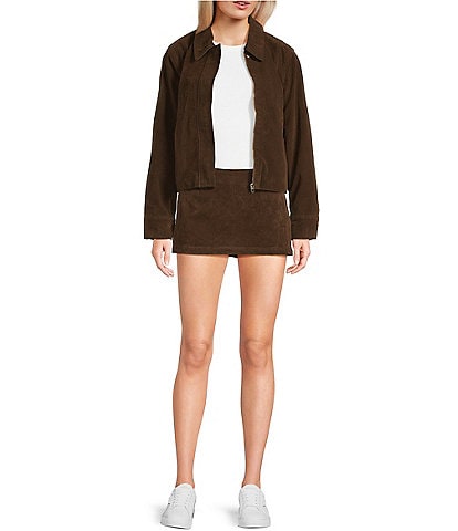 Bailey Rose Micro Mini Coordinating Suede Skirt