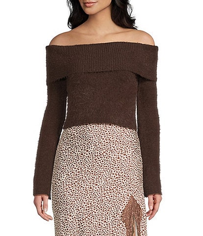 Bailey Rose Off-The-Shoulder Long Sleeve Sweater