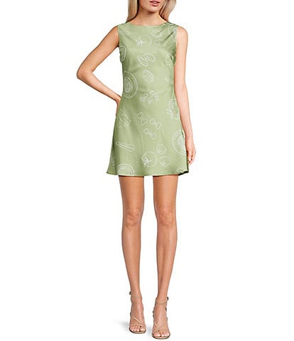 Bailey Rose Pasta Boat Neck Backless Mini Dress