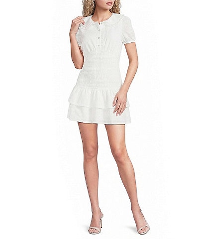 Bailey Rose Peter Pan Collar Short Sleeve Mini Dress