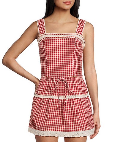 Bailey Rose Red Gingham Sleeveless Coordinating Tank Top