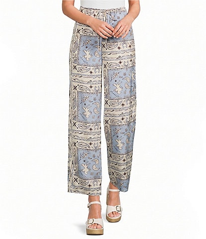Bailey Rose Western Satin Pull On Wide Leg Pants
