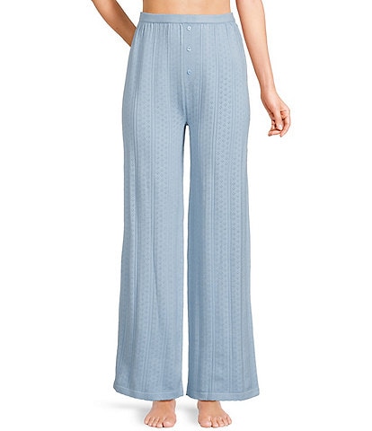 Bailey Rose Wide Leg Pointelle Coordinating Lounge Pants