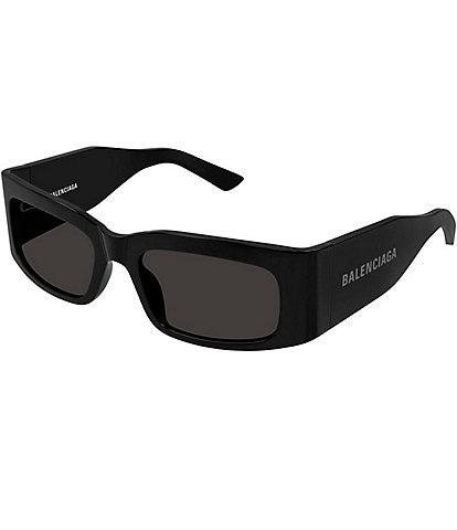 Balenciaga Men's Paper 56mm Rectangle Sunglasses