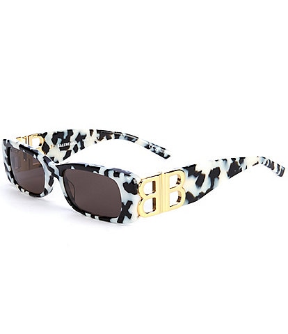 Balenciaga Unisex Dynasty 51mm Rectangle Havana Sunglasses