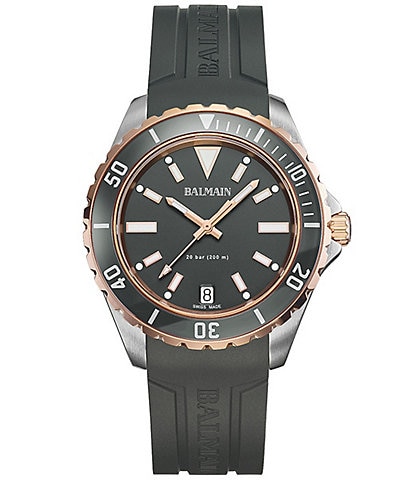 Balmain Men's Quartz Analog Dark Grey Strap Watch