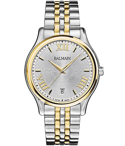 Balmain Men's Quartz Analog Two Tone Stainless Steel Bracelet Watch