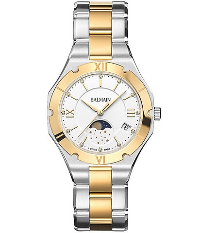 Balmain Women's Quartz Analog Moonphase Stainless Steel Bracelet Watch