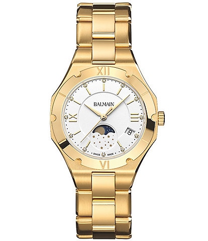 Balmain Women's Quartz Analog Moonphase Stainless Steel Bracelet Watch