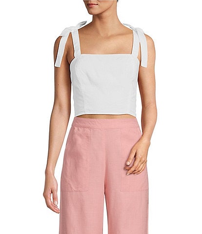 band of the free Charli Square Neck Sleeveless Cropped Top