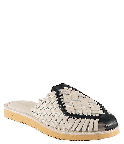 band of the free Comet Woven Leather Huarache Mules