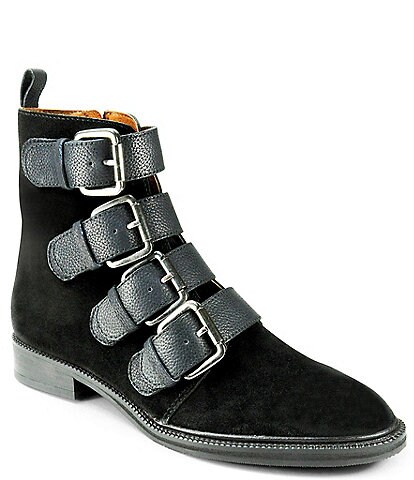band of the free Hawthorne Suede Multi Buckle Detail Booties