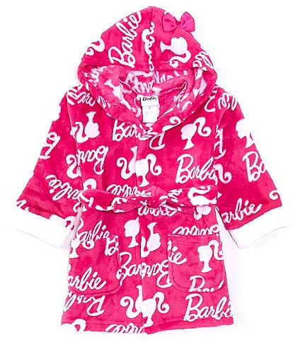 Barbie™ Little/Big Girls 4-10 Long-Sleeve Hooded Velvet Fleece Robe