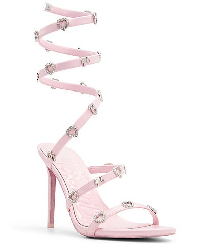 Barbie™ x ALDO The DreamHouse™ Collection Runway Rhinestone Heart Wrap Dress Sandals