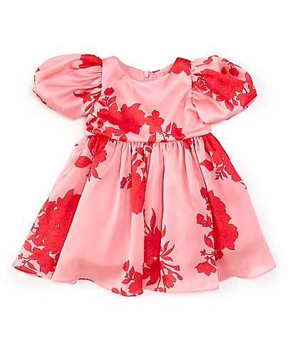 Bardot Baby Girls Newborn-18 Months Floral Printed Puff-Sleeve Fit-And-Flare Dress