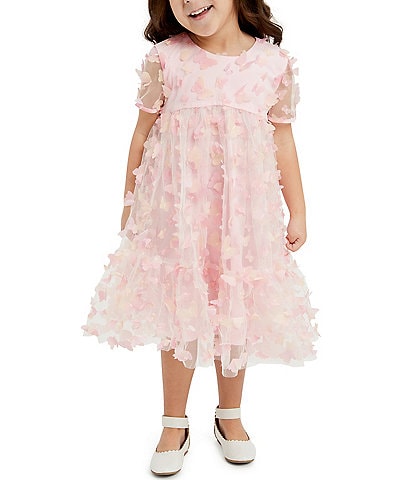 Bardot Little/Big Girls 4-16 Short Sleeve Three-Dimensional-Butterfly Tiered Babydoll Dress