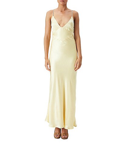 Bardot Capri Sleeveless Diamonte Encrusted Strap Slip Maxi Dress