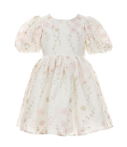 Bardot Little Girls 4-7 Puffed-Sleeve Embroidered Mini Dress