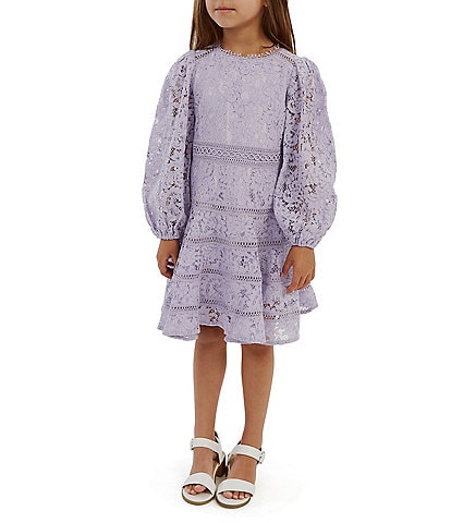 Bardot Little/Big Girls 4-16 Long Sleeve Zandie Lace Fit-And-Flare Dress