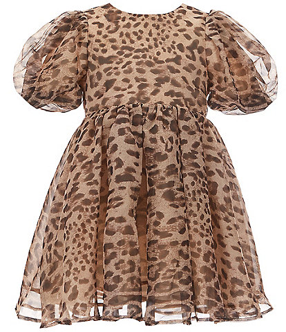 Bardot Little/Big Girls 4-16 Puffed-Sleeve Juliet Leopard Print Minidress