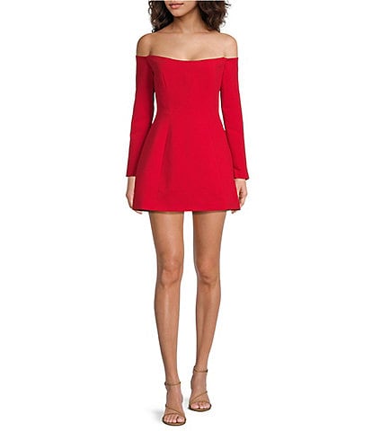 Bardot Nadine Hourglass Off-The-Shoulder Long Sleeve Mini Dress