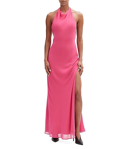 Bardot Similina Halter Neck Sleeveless Open Back Sheath Maxi Dress