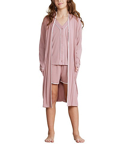 Barefoot Dreams Malibu Collection® Big Girls 7-14 Soft Jersey Pipe Robe