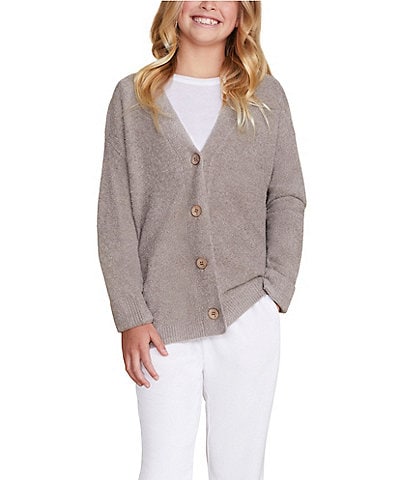 Barefoot Dreams Big Girls 6-14 CozyChic®Cable Button Cardigan