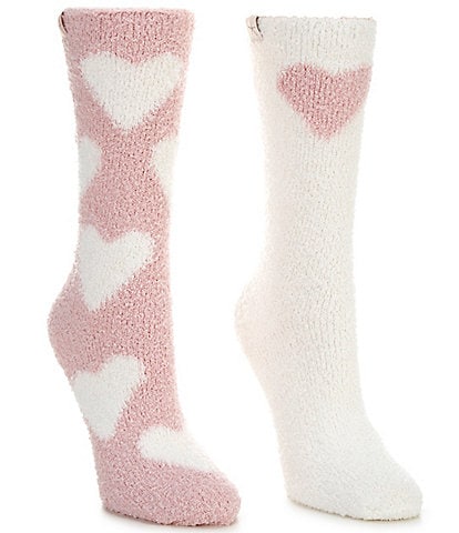Barefoot Dreams CozyChic® Big Girls Amore Heart Socks 2-Pack