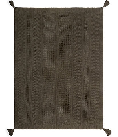 Barefoot Dreams CozyChic Holiday Waffle Cable Throw