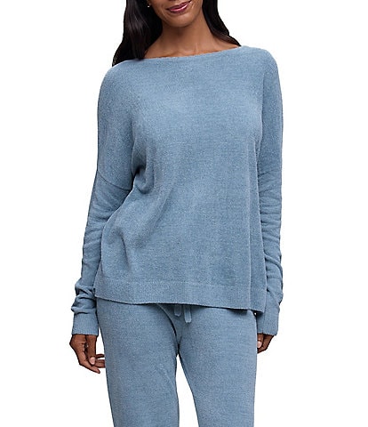 Barefoot Dreams CozyChic Ultra Lite® Knit Boatneck Long Sleeve Slouchy Pullover