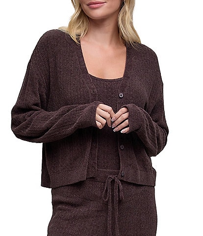 Barefoot Dreams CozyChic Ultra Lite® Long Sleeve V-Neck Coordinating Pointelle Cardigan