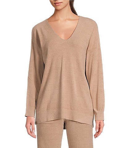 Barefoot Dreams CozyChic Ultra Lite® V Neck Hi-Low Coordinating Pullover