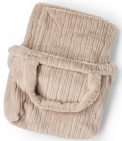Barefoot Dreams Dream Channel Faux Fur Blanket & Bag Set