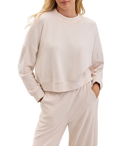 Barefoot Dreams Long Sleeve Crew Neck Brushed Fleece Coordinating Pullover