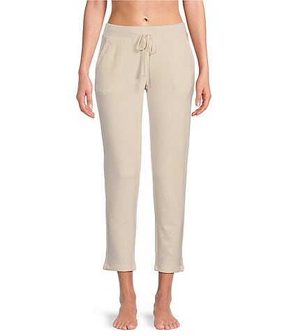 Barefoot Dreams Malibu Collection® Brushed Fleece Side Pocket Drawstring Waist Sweater Mix Coordinating Tapered Crop Pant