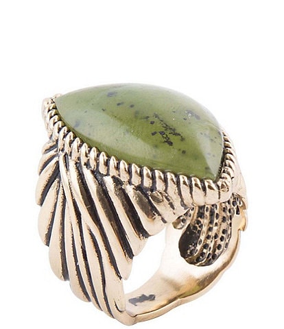 Barse Bronze and Canadian Jade Statement Ring