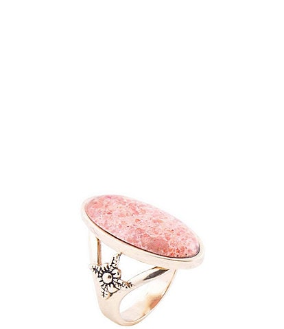 Barse Bronze and Genuine Orange Sponge Coral Oval Statement Ring