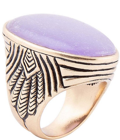 Barse Bronze and Genuine Purple Quartz Stone Statement Ring