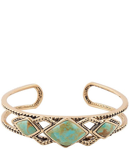 Barse Bronze and Genuine Turquoise Cuff Bracelet