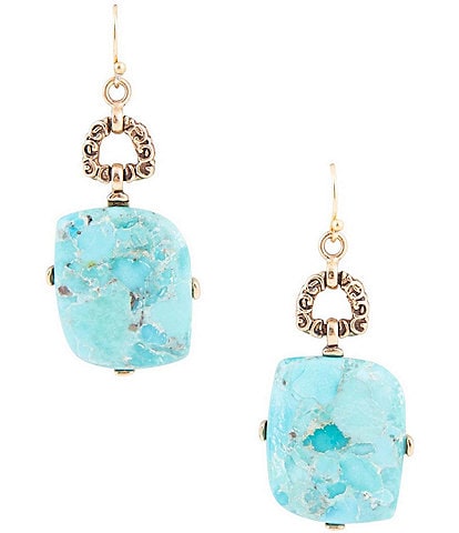 Barse Genuine Turquoise French Wire Drop Earrings